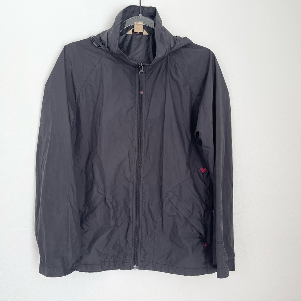 Woolrich Black Full Zip Mesh Lined Windbreaker Jacket Hoodie S Outdoors